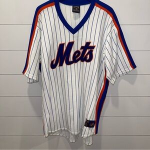 New York Mets Majestic Cooperstown Striped Jersey Size 2XL